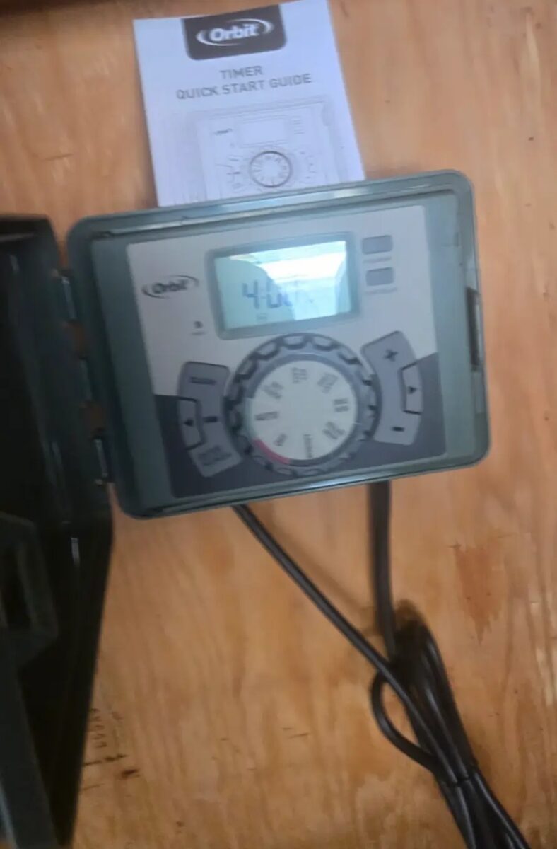 New timer programmed and bench-tested before it goes on the wall.